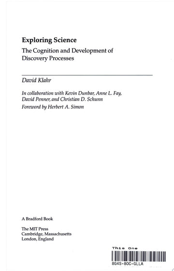 Exploring Science: The Cognition and Development of Discovery Processes