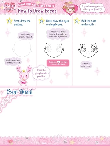 The Kawaii Princess Drawing and Activity Book: Draw Cute Princesses with Mix-and-Match Clothing, Hair and Accessories! (With 150 colorful stickers)
