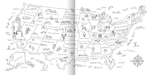 Road Trip! Coloring Book: Color Your Way to National Parks, Landmarks, and Roadside Attractions: A Coloring Book