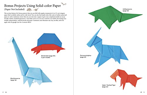Amazing Origami Dinosaurs: Paper Dinosaurs Are Fun to Fold! (10 Dinosaur Models + 32 Tear-Out Sheets + 5 Bonus Projects)