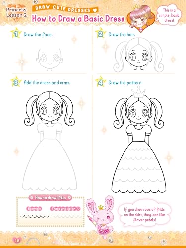 The Kawaii Princess Drawing and Activity Book: Draw Cute Princesses with Mix-and-Match Clothing, Hair and Accessories! (With 150 colorful stickers)
