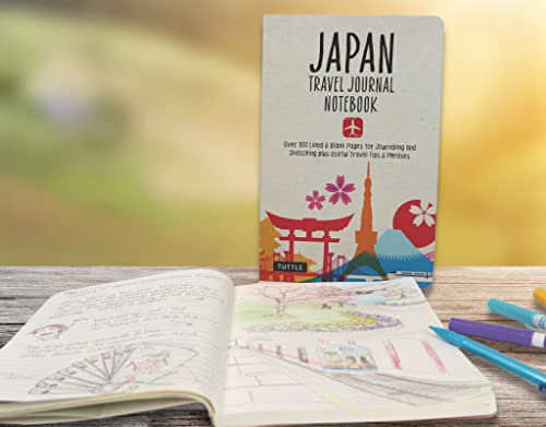 Japan Travel Journal Notebook: 16 Pages of Travel Tips & Useful Phrases followed by 106 Blank & Lined Pages for Journaling & Sketching