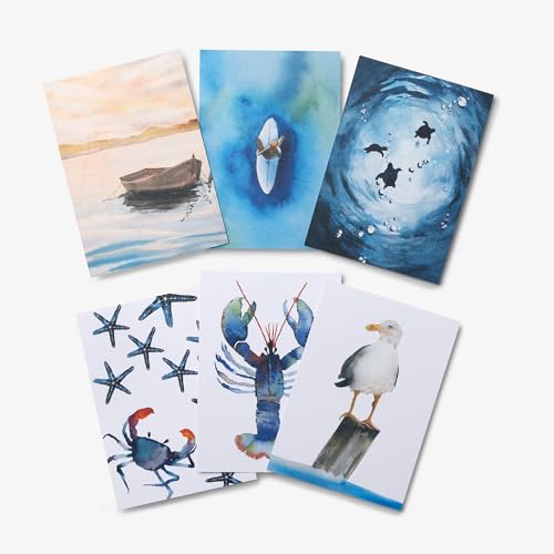 Everyday Watercolor 100 Postcards: Seashores and Ocean Life