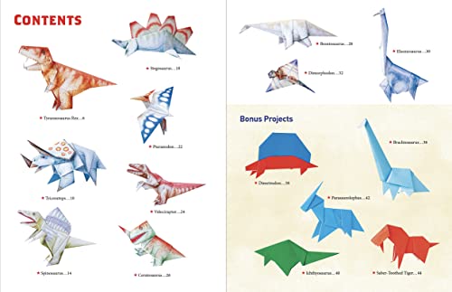 Amazing Origami Dinosaurs: Paper Dinosaurs Are Fun to Fold! (10 Dinosaur Models + 32 Tear-Out Sheets + 5 Bonus Projects)
