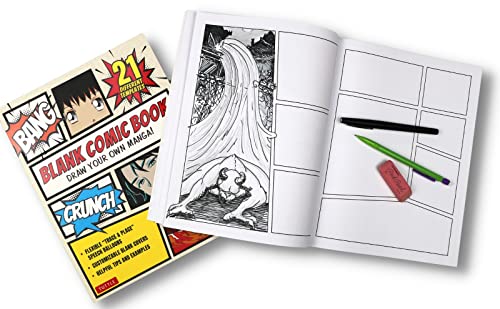 Blank Comic Book: Draw Your Own Manga! (84 Blank Pages of 21 Different Templates)