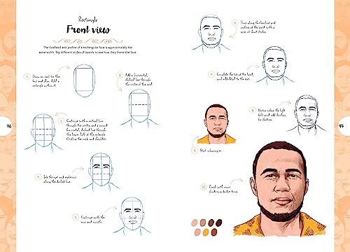 10 Step Drawing: Faces: Draw over 50 fabulous faces in 10 easy steps