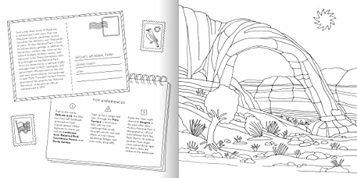 Road Trip! Coloring Book: Color Your Way to National Parks, Landmarks, and Roadside Attractions: A Coloring Book