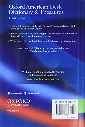 Oxford American Desk Dictionary & Thesaurus