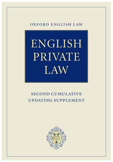 English Private Law: Second Cumulative Updating Supplement (Oxford Principles of English Law)