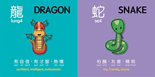 Lucky Lunar Animals - Cantonese: A Bilingual Book in English and Cantonese with Traditional Characters and Jyutping (Bitty Bao)