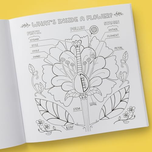 What's Inside a Garden?: Science and Nature Coloring Book: 40 Drawings to Color