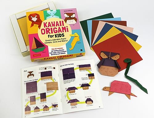 Kawaii Origami for Kids Kit: Create Adorable Paper Animals, Cars and Boats! (Includes 48 folding sheets and full-color instructions)