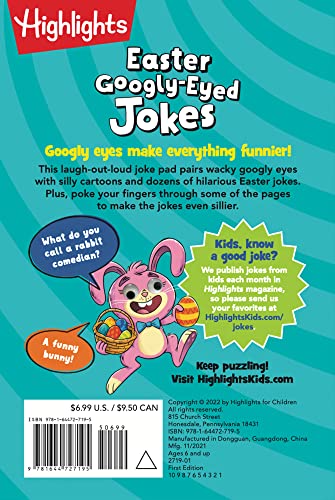 Easter Googly-Eyed Jokes: Easter Googly-Eyed Jokes (Highlights Fun to Go) Laugh-Out-Loud Kids Joke Book, Interactive Kids Activity Book for Easter Baskets, Perfect for Kids 6 and Up