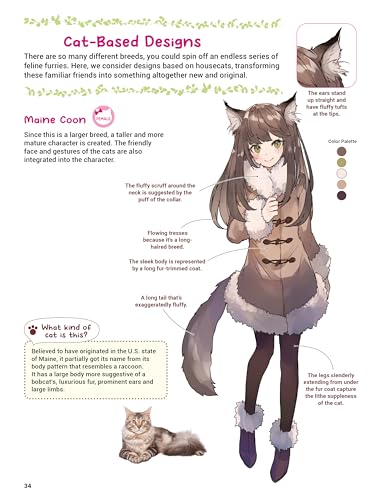 Create Kemonomimi Characters for Cosplay, Anime & Manga: Furries with Realistic Animal Features and Matching Fashions (With Over 600 Illustrations)