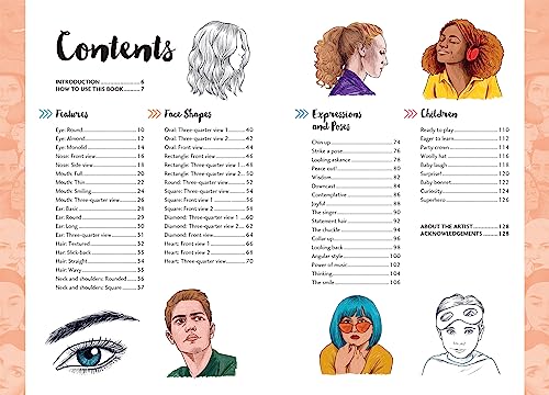 10 Step Drawing: Faces: Draw over 50 fabulous faces in 10 easy steps