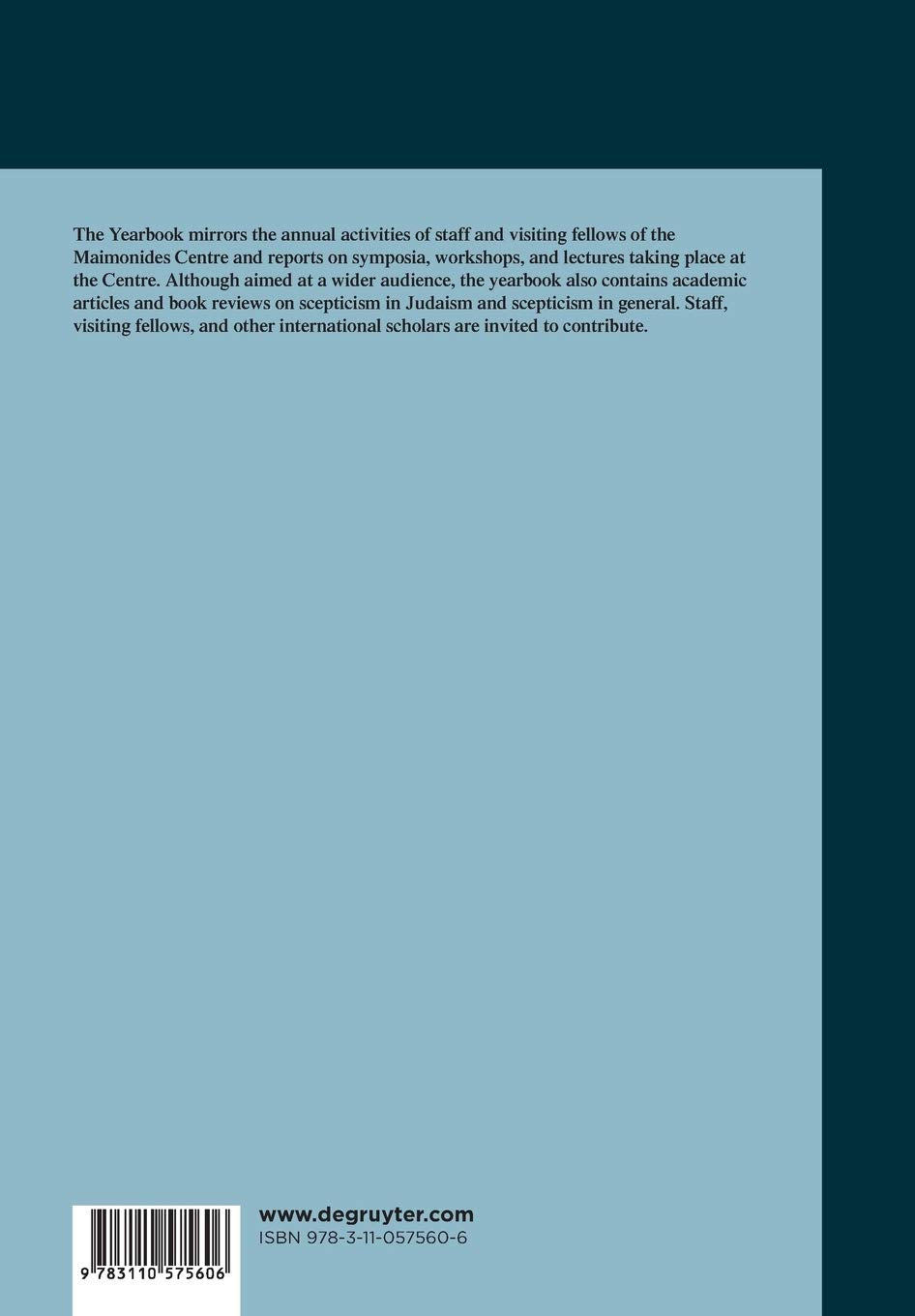 Yearbook of the Maimonides Centre for Advanced Studies. 2018