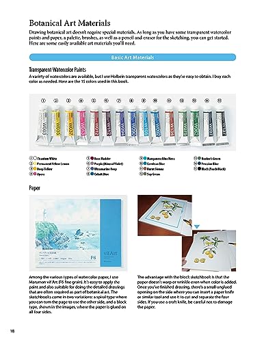 A Step-by-Step Guide to Botanical Drawing & Painting: Create Realistic Pencil and Watercolor Illustrations of Flowers, Fruits, Plants and More! (With Over 800 illustrations)