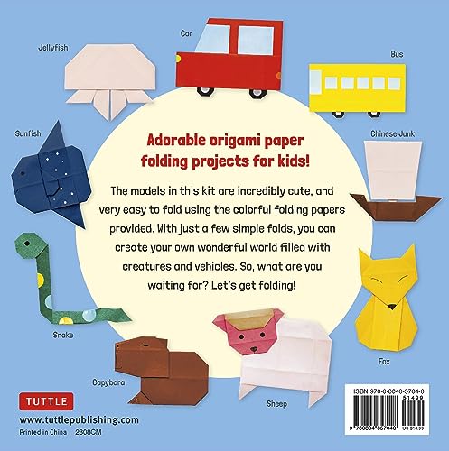Kawaii Origami for Kids Kit: Create Adorable Paper Animals, Cars and Boats! (Includes 48 folding sheets and full-color instructions)