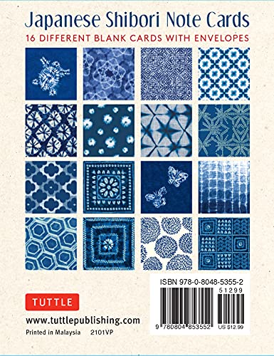Japanese Shibori, 16 Note Cards: 16 Different Blank Cards with 17 Patterned Envelopes in a Keepsake Box!
