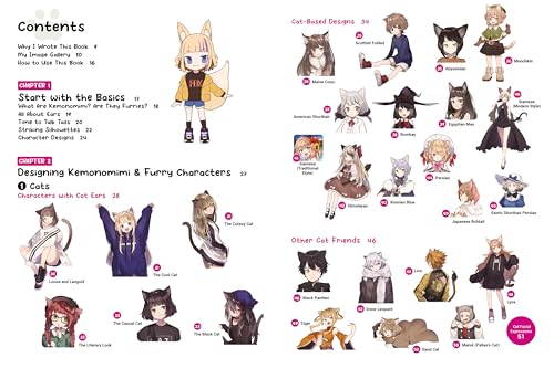 Create Kemonomimi Characters for Cosplay, Anime & Manga: Furries with Realistic Animal Features and Matching Fashions (With Over 600 Illustrations)