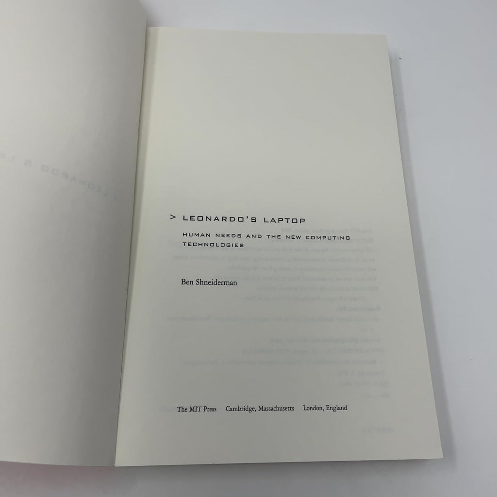 Leonardo's Laptop: Human Needs and the New Computing Technologies (Mit Press)