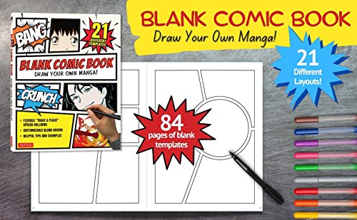 Blank Comic Book: Draw Your Own Manga! (84 Blank Pages of 21 Different Templates)