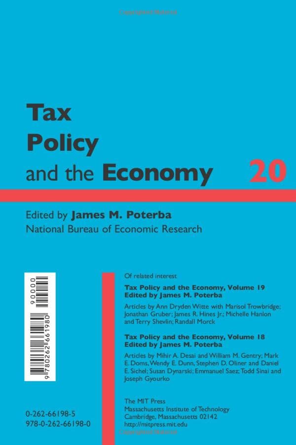 Tax Policy and the Economy, Volume 20