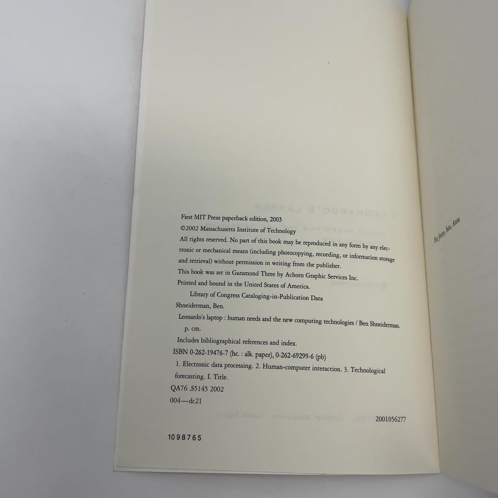 Leonardo's Laptop: Human Needs and the New Computing Technologies (Mit Press)