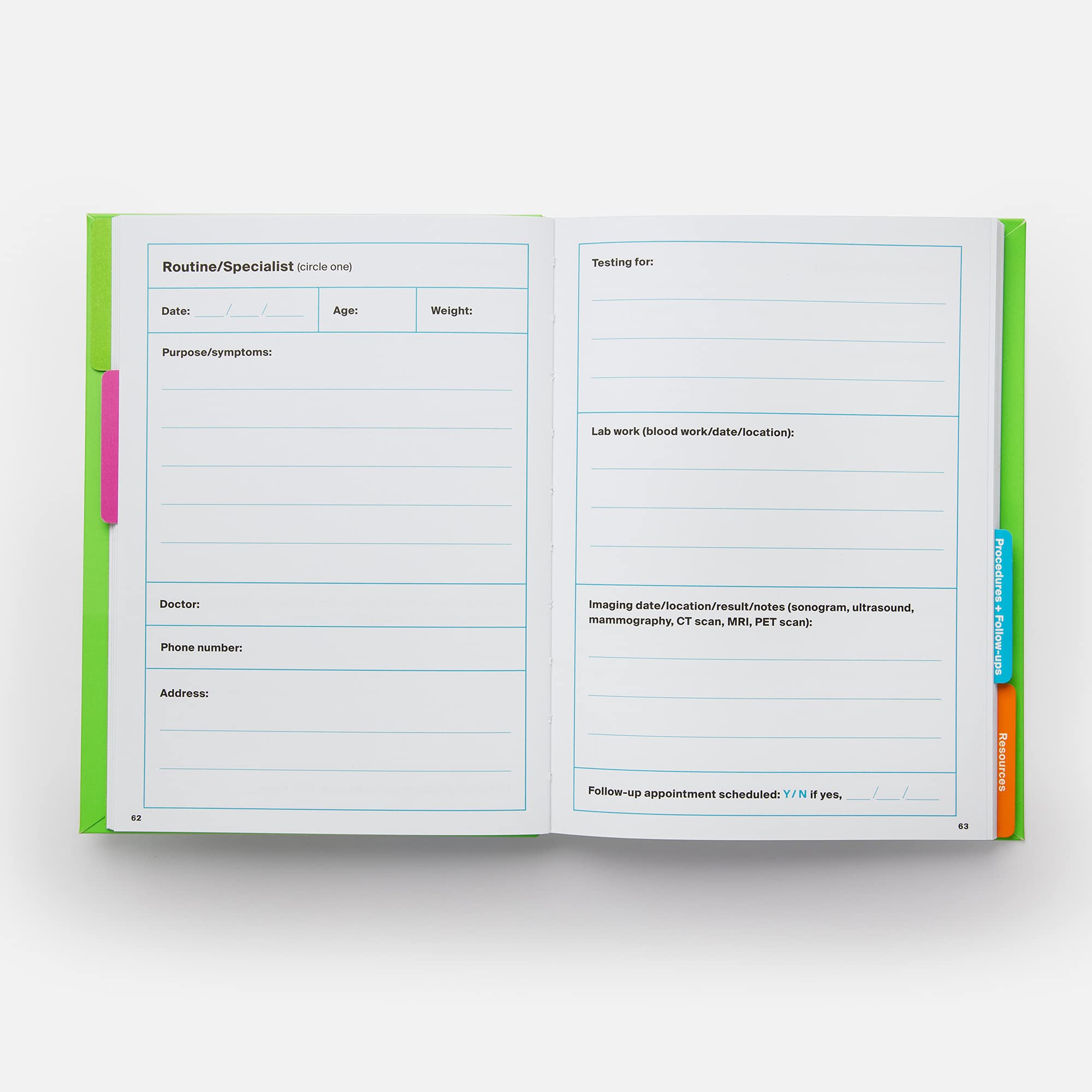 My Health Record: A Journal for Tracking Doctor's Visits, Medications, Test Results, Procedures, and Family History: Important Document Organizer