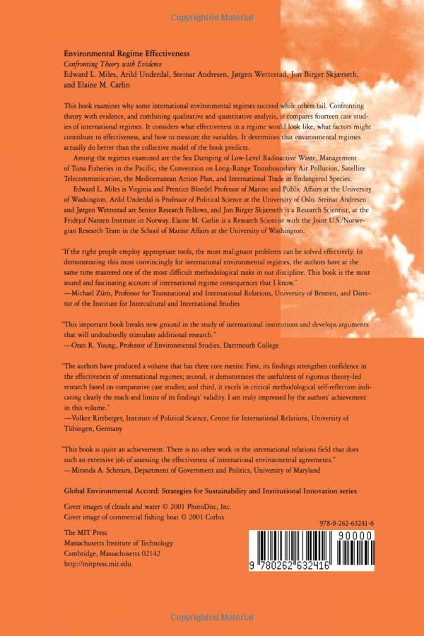 Environmental Regime Effectiveness: Confronting Theory with Evidence (Global Environmental Accord: Strategies for Sustainability and Institutional Innovation) (Global Environmental Accord (Paperback))