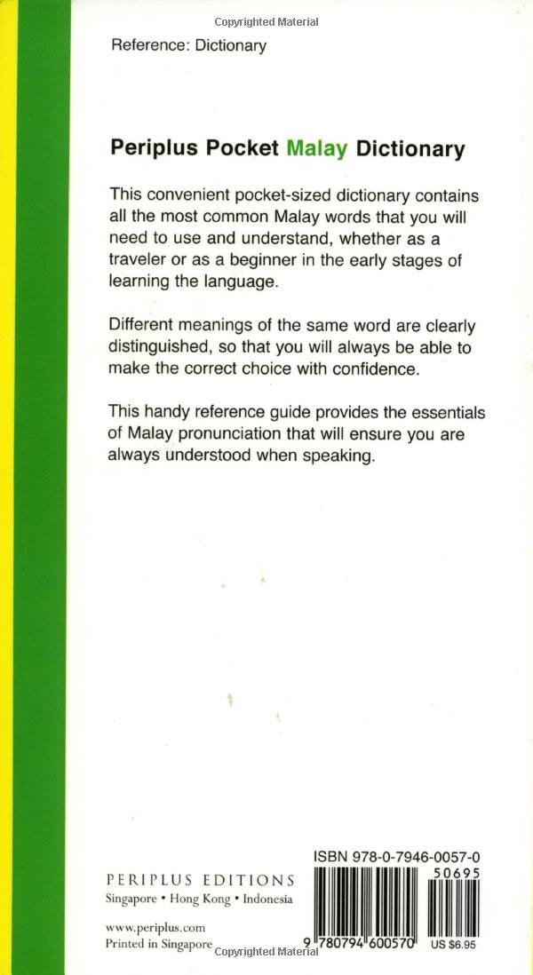 Pocket Malay Dictionary: Malay-English English-Malay (Periplus Pocket Dictionaries)