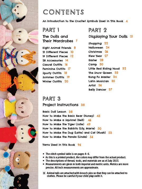 Crochet Cute Amigurumi Animals with Mix-and-Match Outfits: 76 Easy-to-follow Patterns Using Clear Japanese-style Crochet Charts