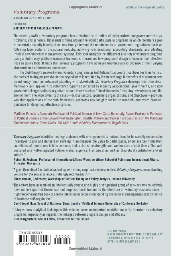 Voluntary Programs: A Club Theory Perspective