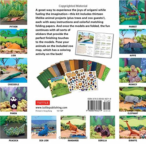 Origami Zoo Kit: Make a Complete Zoo of Origami Animals!: Kit with Origami Book, 15 Projects, 40 Origami Papers, 95 Stickers & Fold-Out Zoo Map