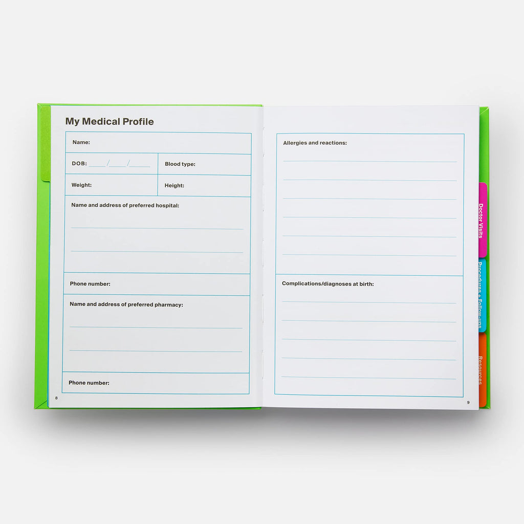 My Health Record: A Journal for Tracking Doctor's Visits, Medications, Test Results, Procedures, and Family History: Important Document Organizer