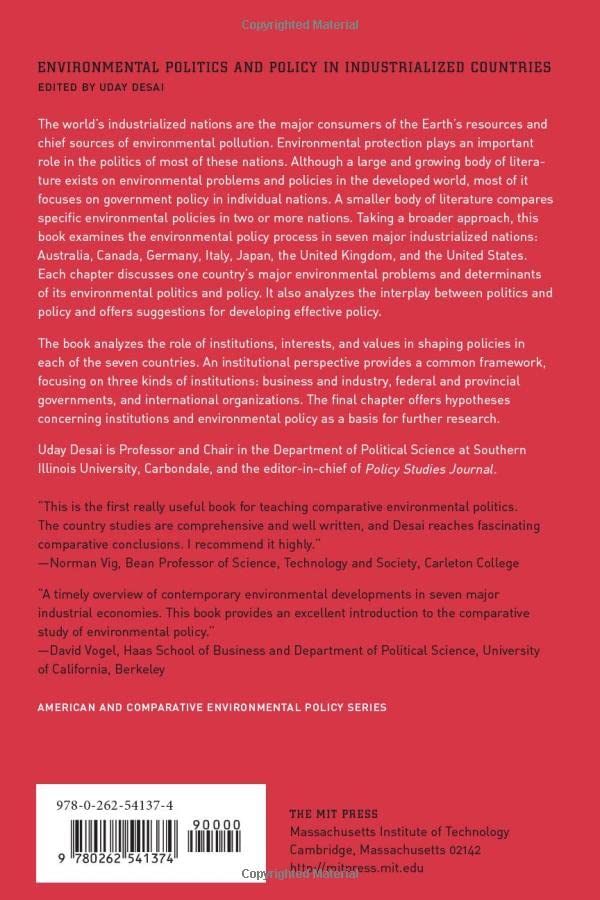 Environmental Politics and Policy in Industrialized Countries (American and Comparative Environmental Policy)