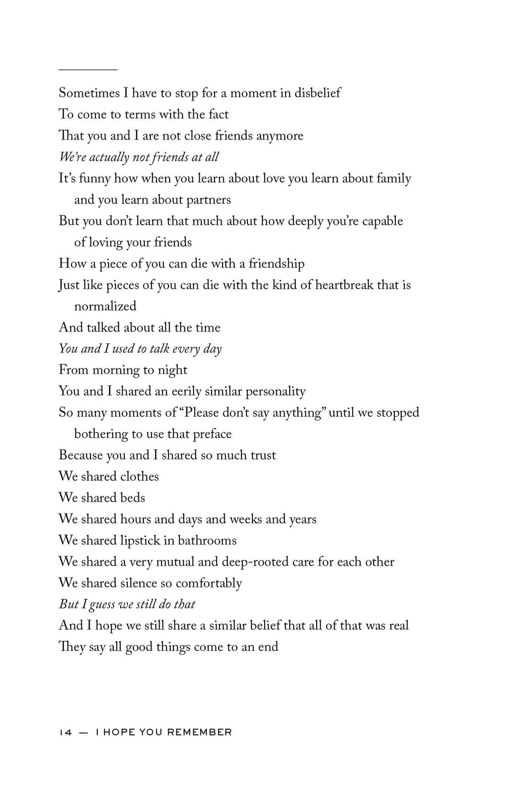 I Hope You Remember: Poems on Loving, Longing, and Living