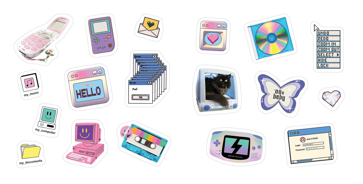 Y2K Stickers: 500+ Bold, Bubbly, and Blingy Stickers to Relive the '90s and '00s (StickerCore)
