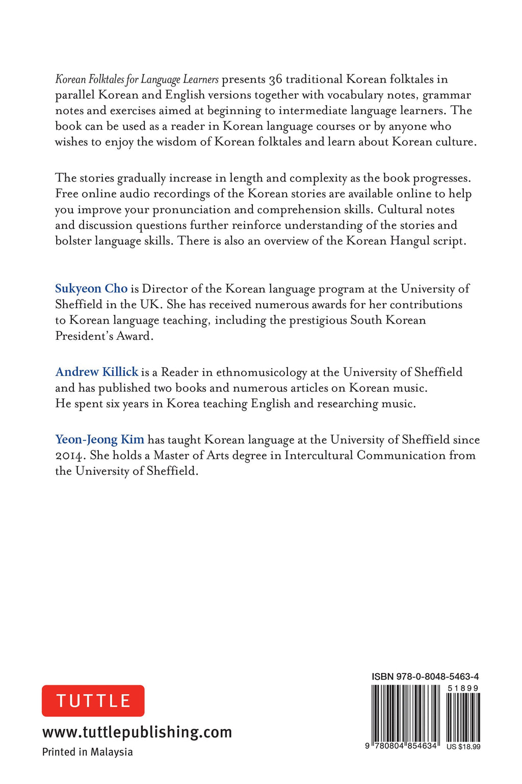 Korean Folktales for Language Learners: Traditional Stories in English and Korean (Free Online Audio) (Stories for Language Learners)
