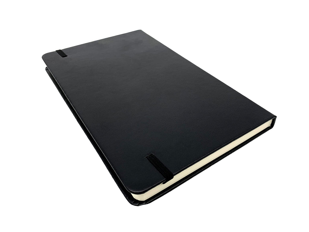 Lined Journal Notebook, Hard Cover Leatherette, Medium 5.25 X 8.25 inches, 70 Gram Paper.