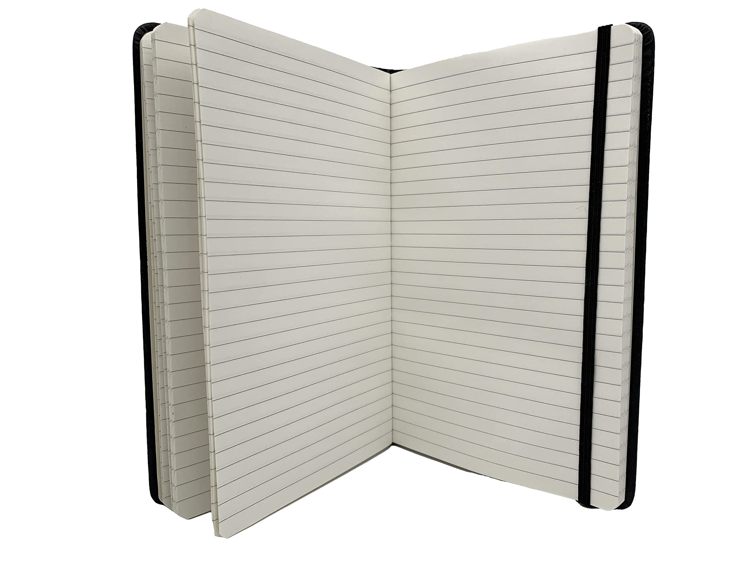 Lined Journal Notebook, Hard Cover Leatherette, Medium 5.25 X 8.25 inches, 70 Gram Paper.