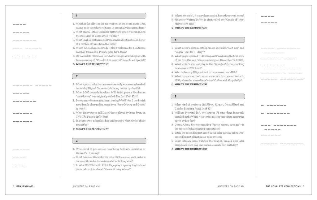The Complete Kennections: 5,000 Questions in 1,000 Puzzles