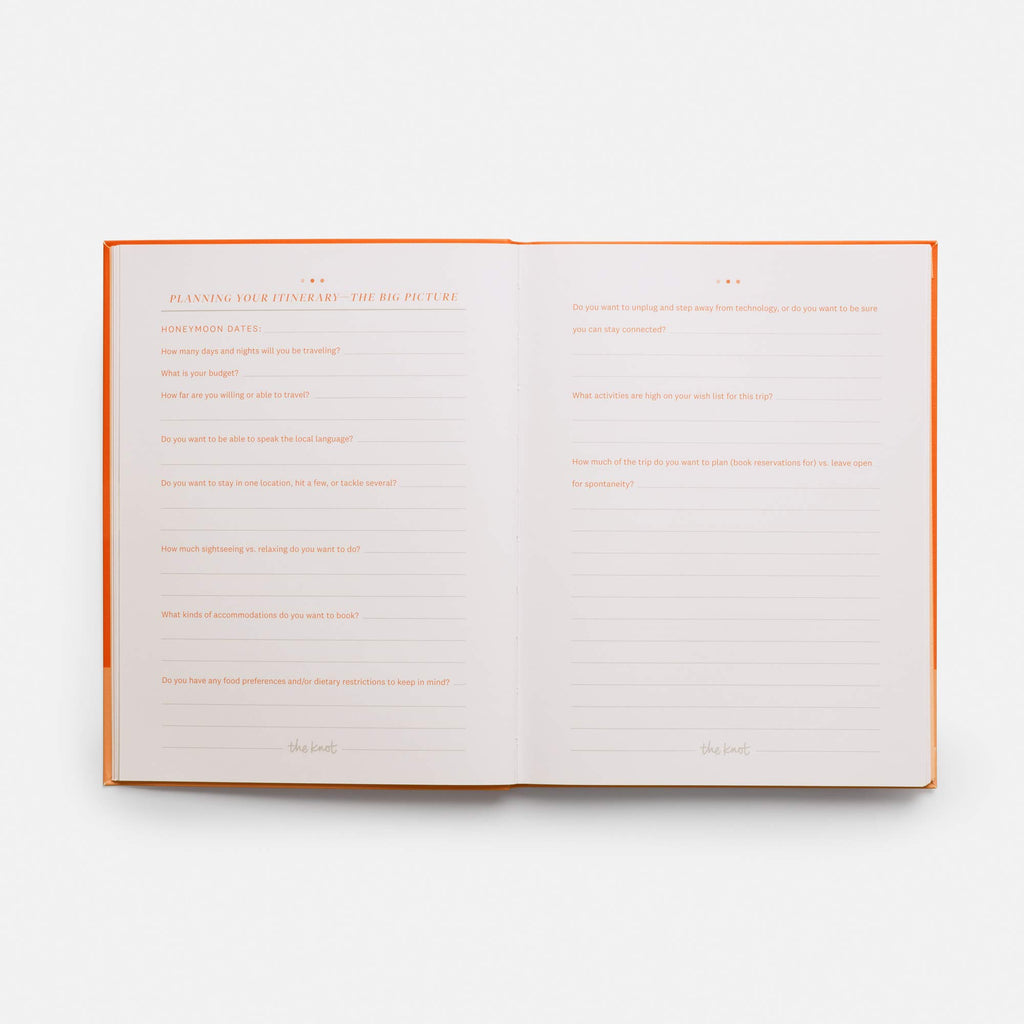 The Knot Honeymoon Journal: Prompts, Checklists, and Tips for Planning and Treasuring Your Dream Trip