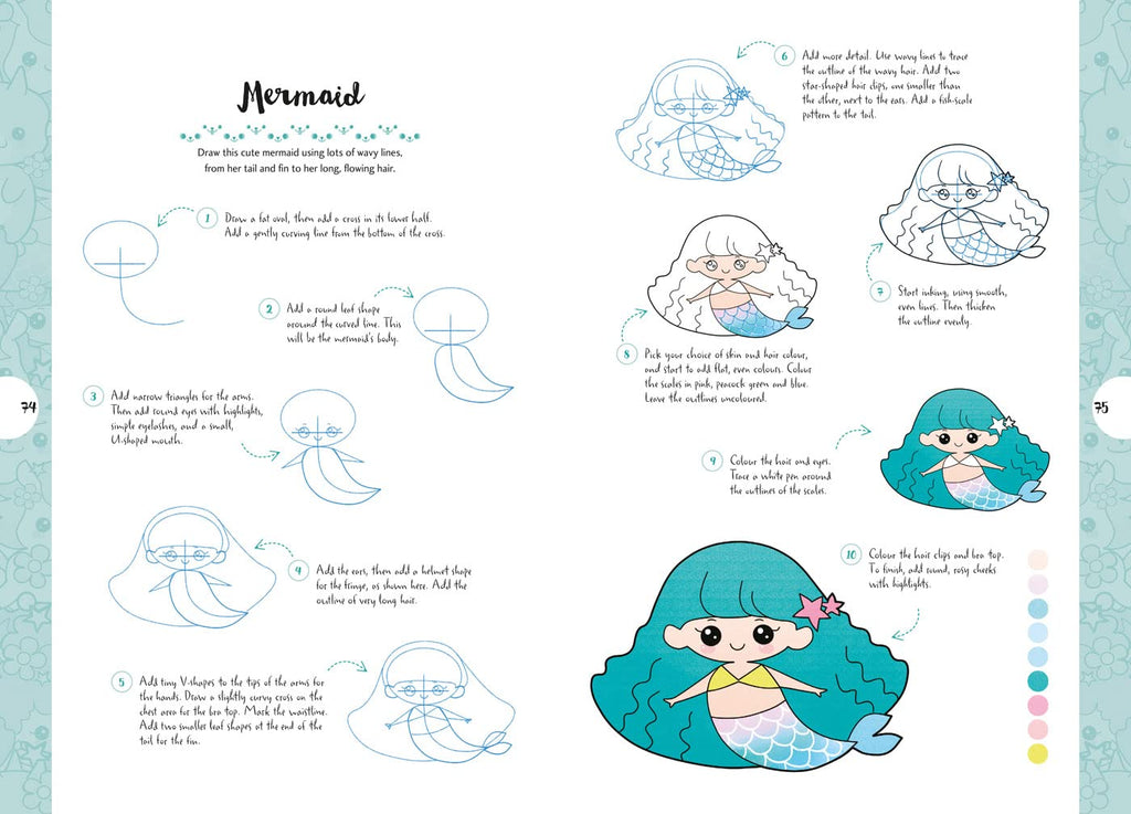 10 Step Drawing: Kawaii: Draw over 50 cute creations in 10 easy steps