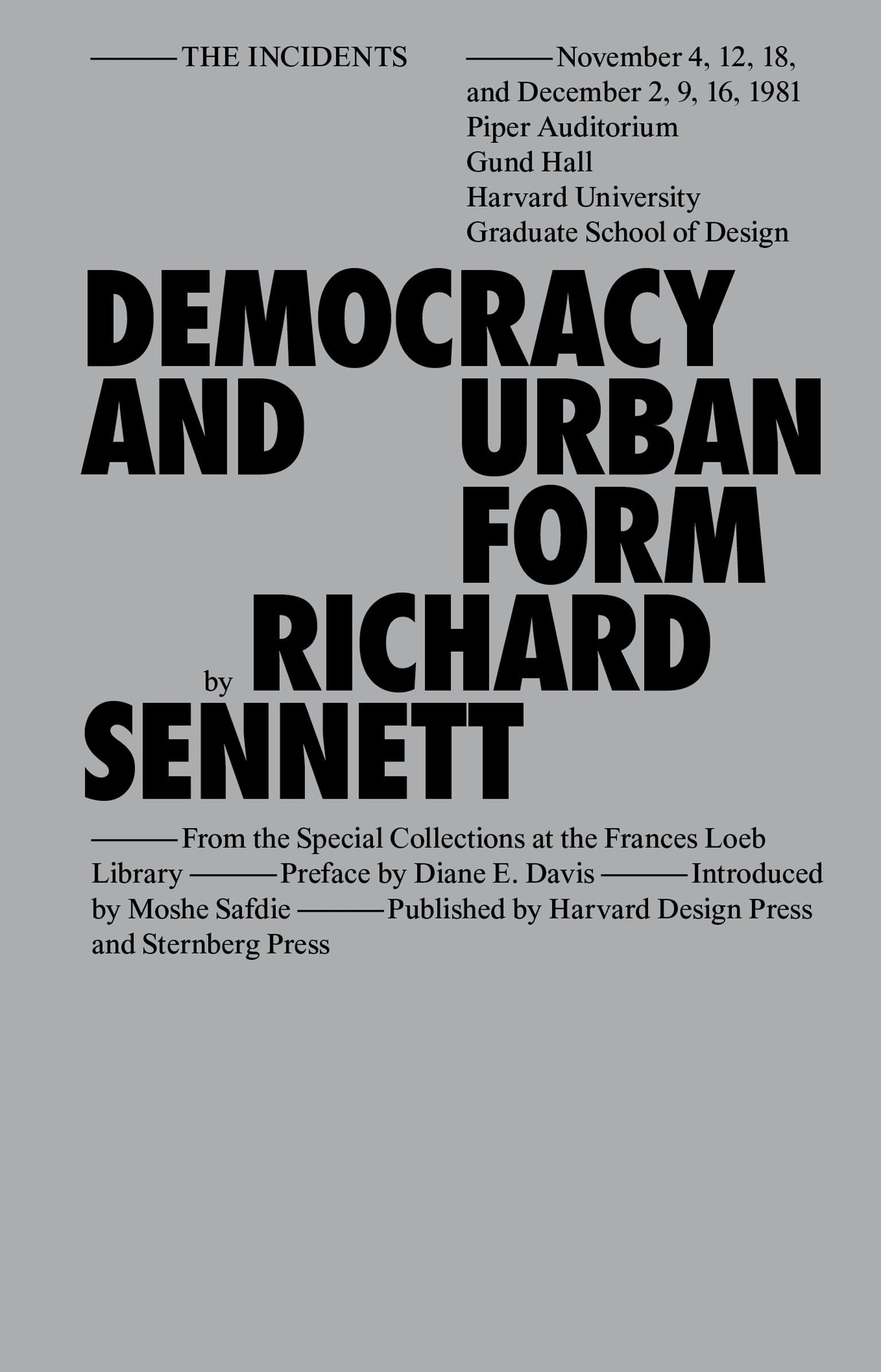 Democracy and Urban Form (Sternberg Press / The Incidents)