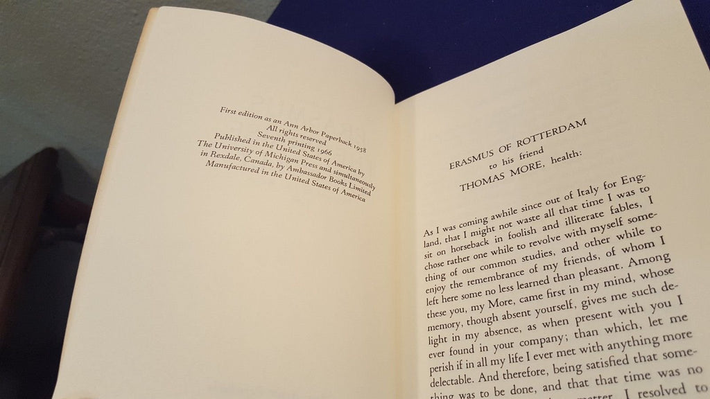 1966 THE PRAISE OF FOLLY Paperback Book by ERASMUS