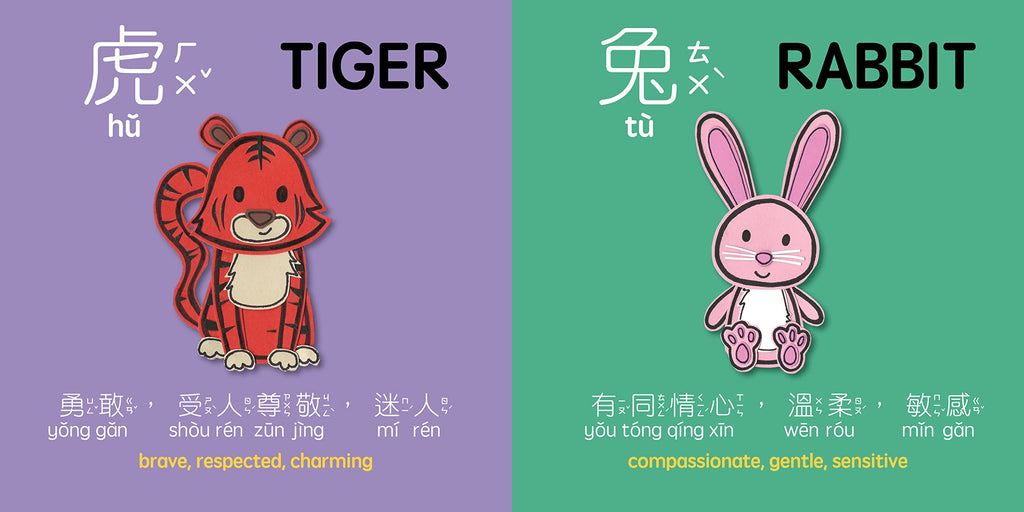 Lucky Lunar Animals - Traditional: A Bilingual Book in English and Mandarin with Traditional Characters, Zhuyin, and Pinyin (Bitty Bao)