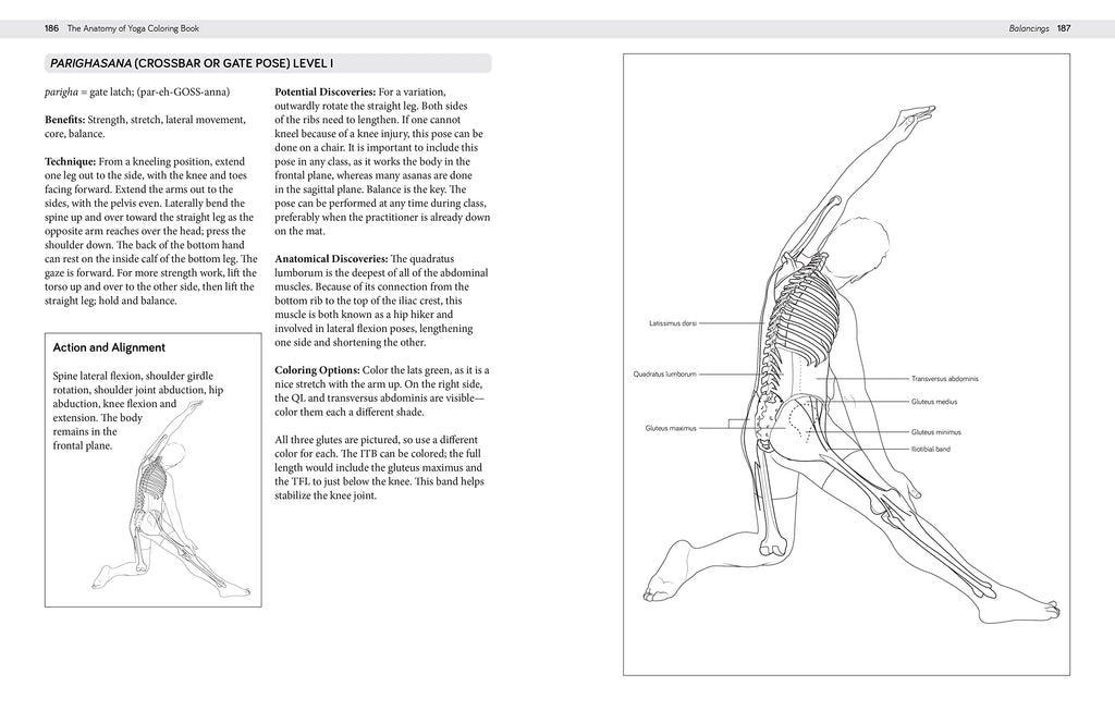 The Anatomy of Yoga Coloring Book: Learn the Form and Biomechanics of More than 50 Asanas