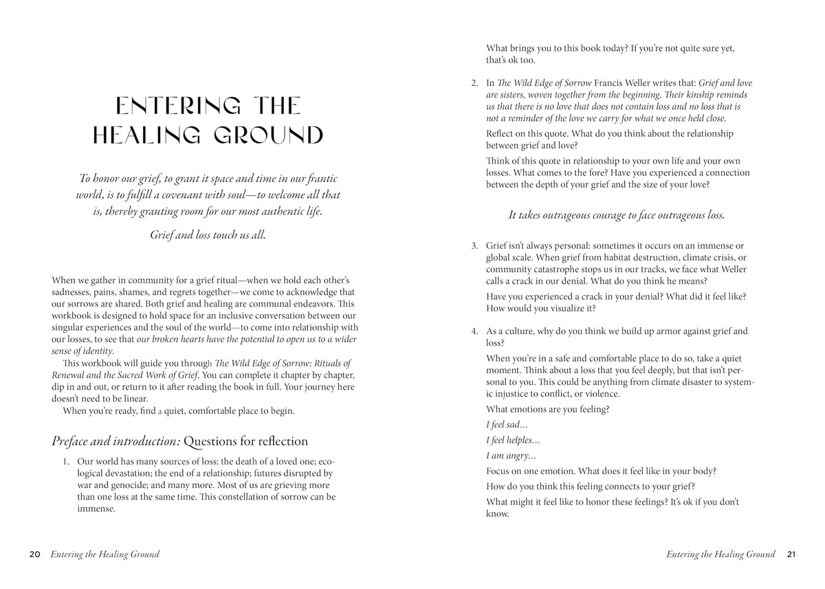 Entering the Healing Ground: The Wild Edge of Sorrow Official Workbook--Reflections, rituals, and meditations for grief and renewal
