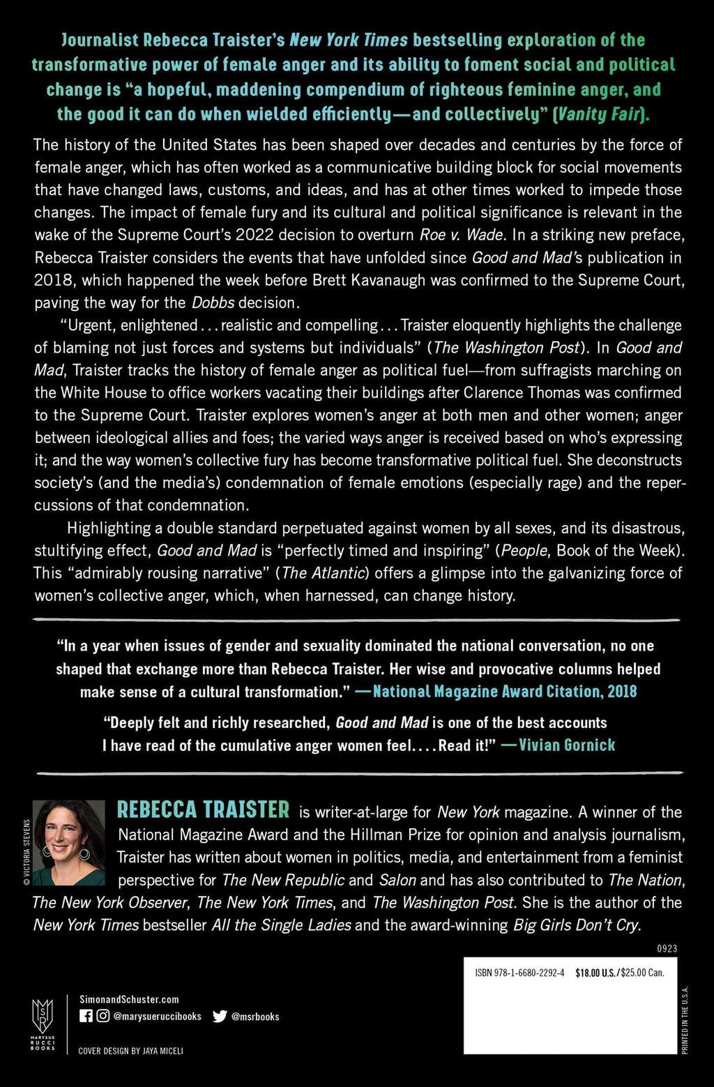 Good and Mad: The Revolutionary Power of Women's Anger